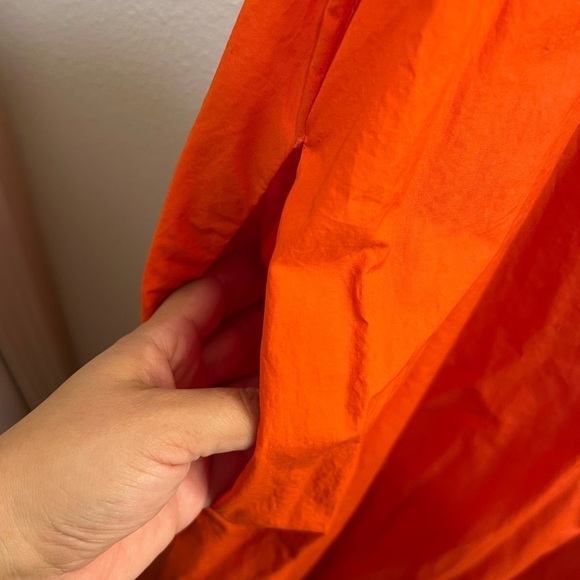 Maeve Anthropologie Orange Chrysanthemum Wide Leg Jumpsuit - Picture 5 of 7